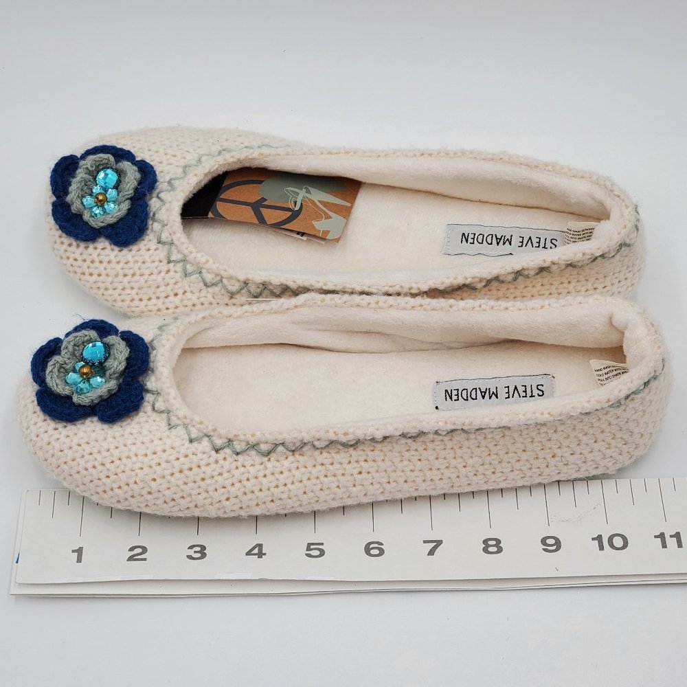 Steve Madden Ivory Knit Slippers - NWT - Picture 9 of 13